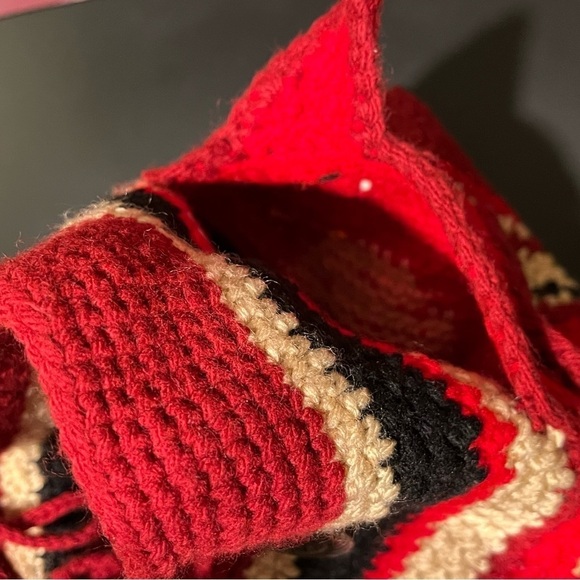 Y2K Retro ANGRY BIRDS Knit Crochet BOHO Double Strap Tote Bag Purse RARE - Picture 16 of 16